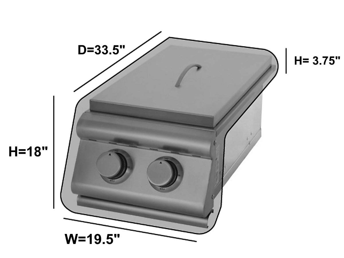 Formosa Covers Outdoor Built-in Side Burner Cover in Grey Vinyl 13.75