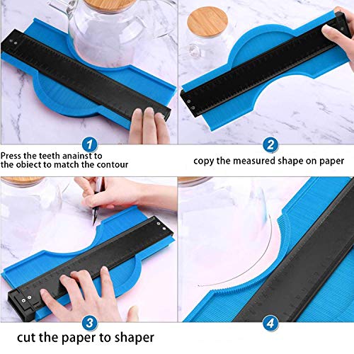 ToToT 6\" Blue Outline Gauge Marking and Measuring Tool Multi Angle Irregular Measuring Profilometer