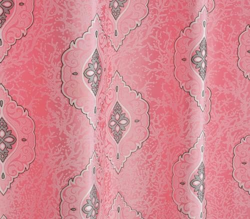 Image of Room Darkening Home Decor Curtains for Living Room, Bedroom Doors and Windows Panel, Parda, Eyelets Hanging, Pink, 4 x 8 Feet, 1 Piece