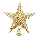 Price comparison product image SpringPear® 15 cm Gold Glittering Metal Star Christmas Tree Topper Festive Ornament Glitter Merry Xmas Party Decoration Accessories