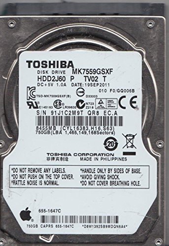 MK7559GSXF, F0/GQ006B, HDD2J60 P TV02 T, 750GB SATA 2.5 Disco Rigido - Hdd - Immagine 4