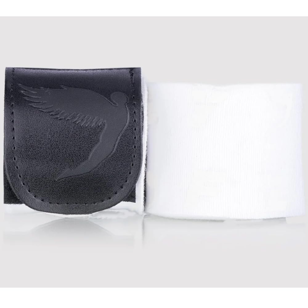 FLY Sports Premium Boxing and Martial Arts Equipment | Boxing Hand Wraps | Big Logo Handwraps (White, 450cm)