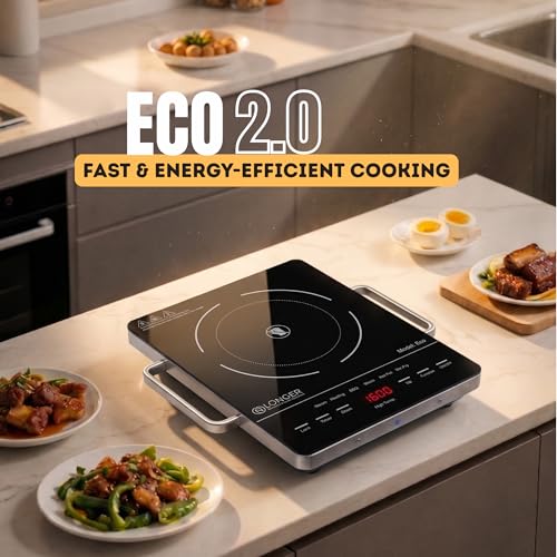 Image of LONGER Infrared Cooktop Electric 2500W, 240V, LED Displa, Full Touch Control Induction-Style Cooktop, Crystal Glass Surface, 6 Cooking Modes, Portable & Scratch Resistant