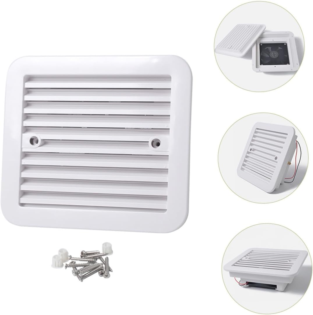 8-inch 12v Rv Ventilation Fan with Blades Quiet Exhaust Outlet Fan for Bathroom and Roof Vent Replacement Silent Rv Roof Ventilation Exhaust for Camper Bathrooms