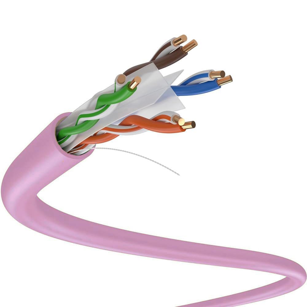 Dripstone Câble solide CAT6 UTP de 305 m - 23 AWG/LAN - Ethernet RJ45 - Rose