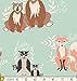 Hello Bear Quilt Fabric Bundle | Navy Mint Peach Woodland Fabrics | Deer Heads | Forest Animals | Art Gallery Fabrics | Bonnie Christine (Fat Quarters)