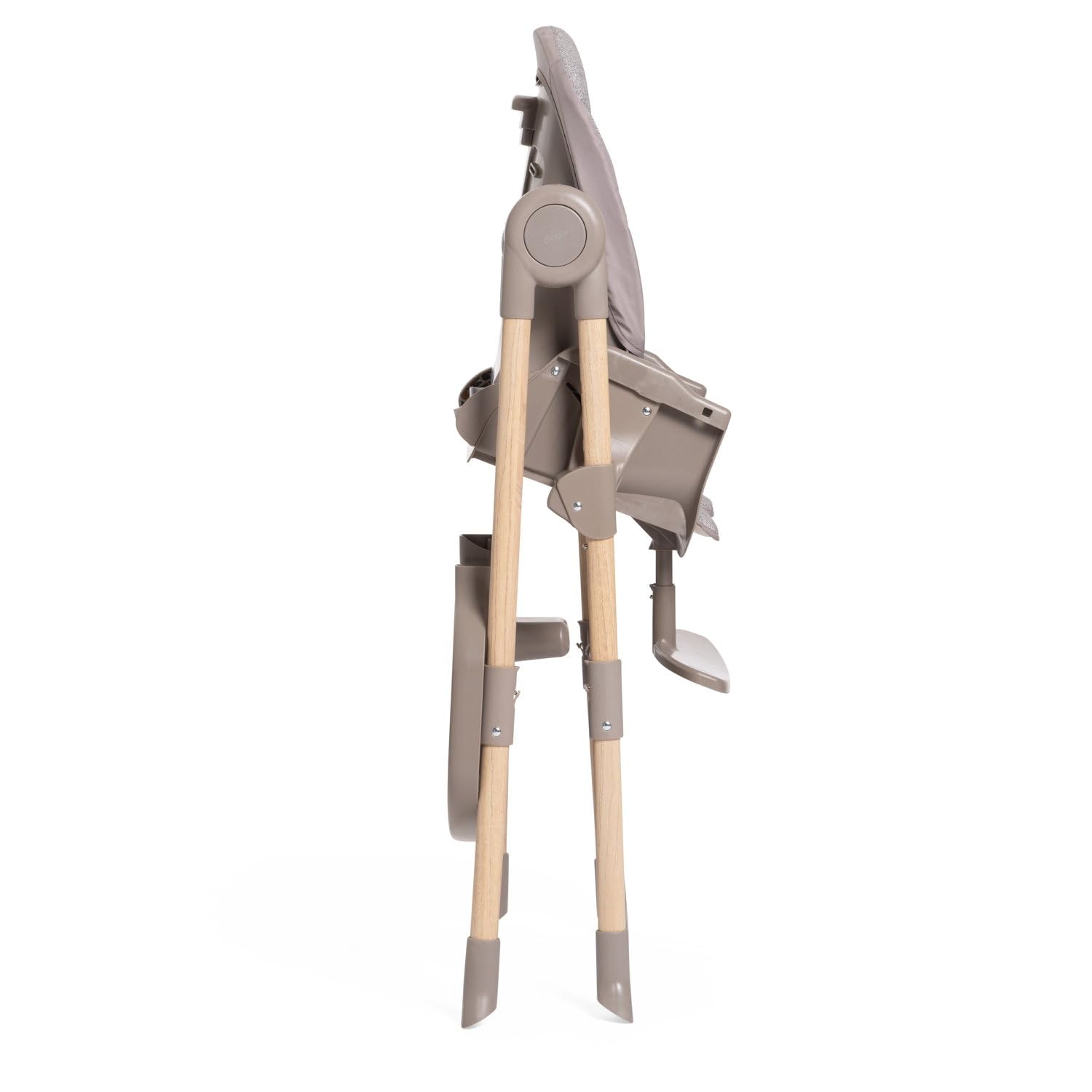 Chicco Polly Essential Seggiolone Pappa Evolutivo per Bambini da 0 Mesi a 15 KG, Reclinabile in 3 posizioni, 7 Livelli di altezza, Chiusura Compatta, Tessuto in poliestere riciclato, Grigio Chiaro