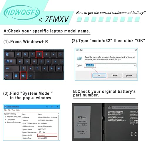 Image of 7FMXV 63Wh Laptop Battery Replacement for Dell Latitude 7420 5320 7320 7520 Series Compatible with TN2GY 0TN2GY 9JM71 4M1JN 727CG CN-0TN2GY