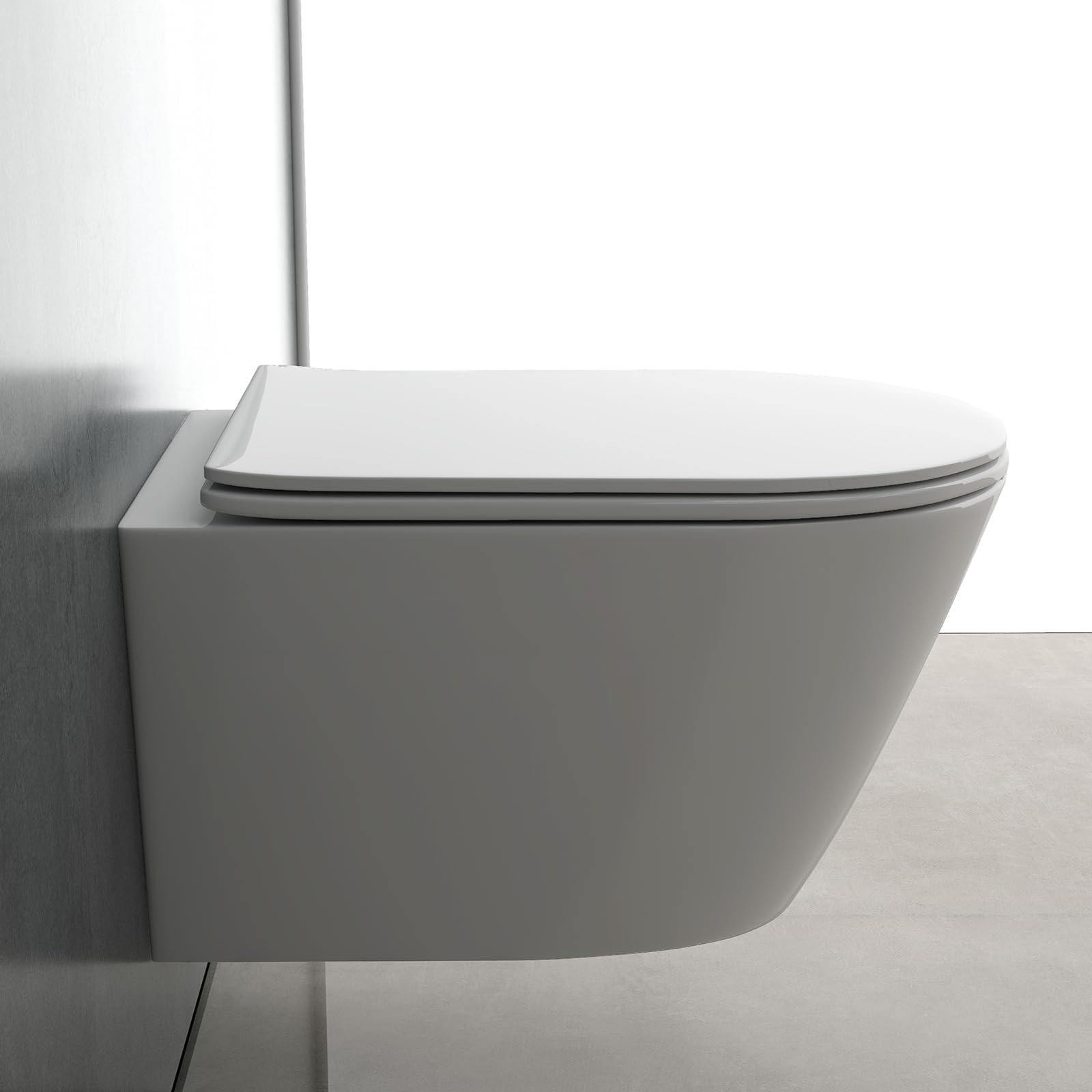 Alpenberger Wand WC Spülrandlos | Hänge WC Komplettset aus Kloschüssel und WC Sitz mit Absenkautomatik | Toilette mit Nano Beschichtung | Passend Geberit