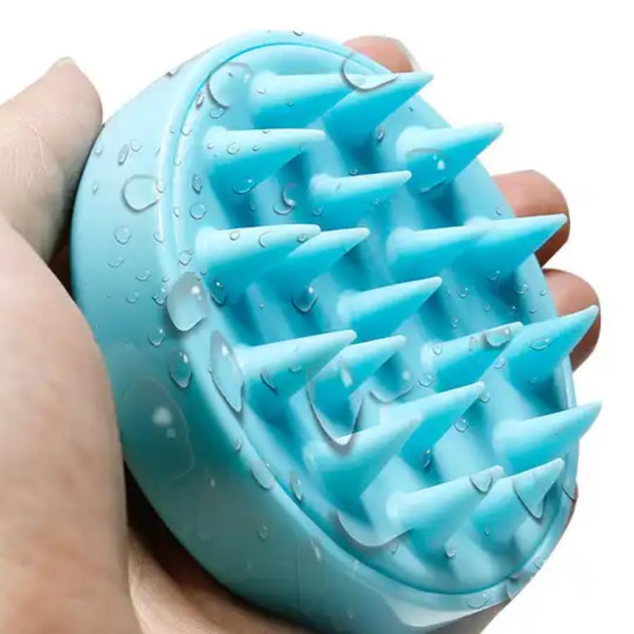 Dog Trust Scalp Massager for Hair Growth, Shower Shampoo Brush, Dandruff Reducing Head Scrubber, Silicone Wide and Long Tooth Detangling Lightweight, Easy Grip with Finger Grooves PACK OF 1