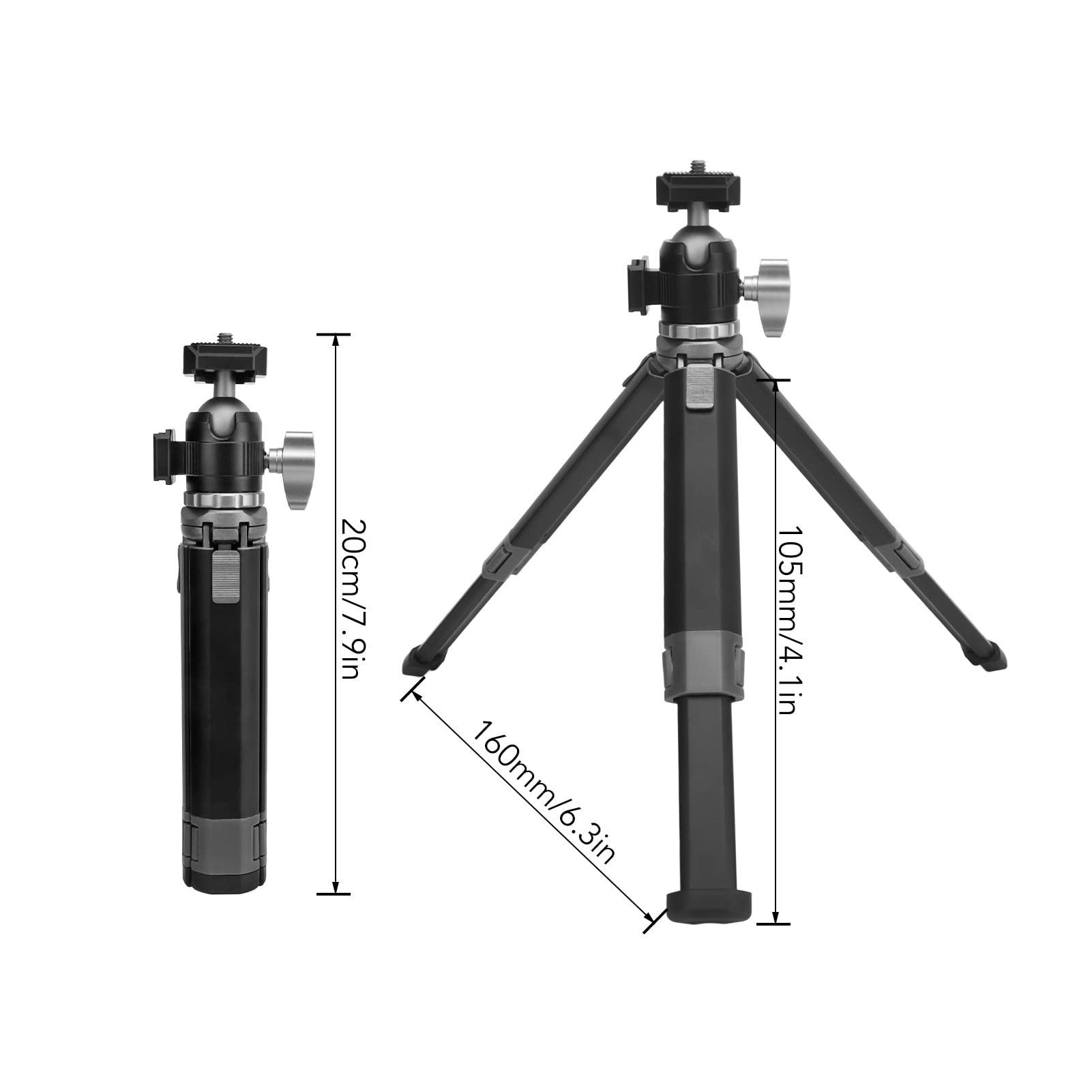 Treppiede per Fotocamera con Angolazione Regolabile e Carico di 8 Kg