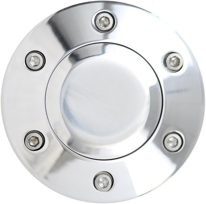 Polished 6-Hole Universal Fit Aluminum Horn Button for Aftermarket Steering Wheels