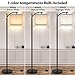ROTTOGOON Floor Lamp for Living Room with 3 Color Temperatures LED Bulb, Standing Lamp Tall Industrial Floor Lamp Reading for Bedroom, Office (9W LED Bulb, Beige Lampshade Included) -Black