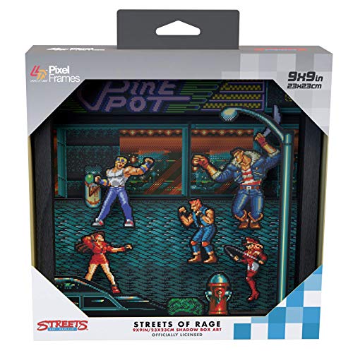 Pixel Frames: Streets of Rage – 3D Shadow Box – Framed Decor for Wall, Home, Shelf Display, Game Poster Art Collectibles, Boys Girls Teen Gaming Room Decoration