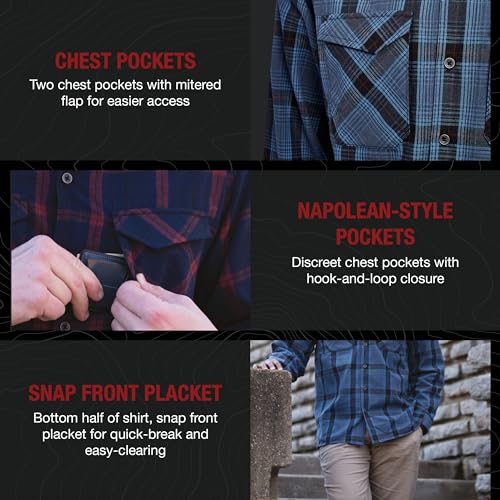 Vertx Canyon River Mens Tactical Flannel Shirt Long Sleeve Outdoor Work Shirts with Pockets, Tactical Operations Gear3