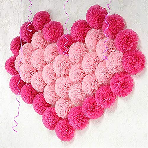 Stzonece Paper Pom Poms Color Tissue Flowers Birthday Celebration Wedding Party Halloween Christmas Outdoor Decoration,18 Pcs of 10 12 14 Inch