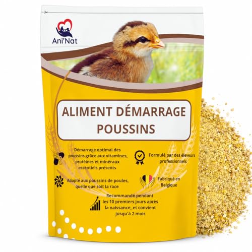AniNat 1.8kg Aliment démarrage pour Poussins, Nourriture 1er âge avec vitamines, protéines et minéraux, huiles essentielles. Adapté dès la Naissance....