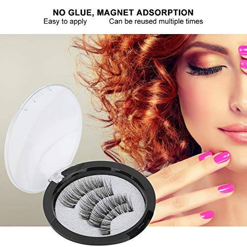 Reutilizável moda cílios postiços magnéticos livres de cola, luz olho cheio volume visual natural su