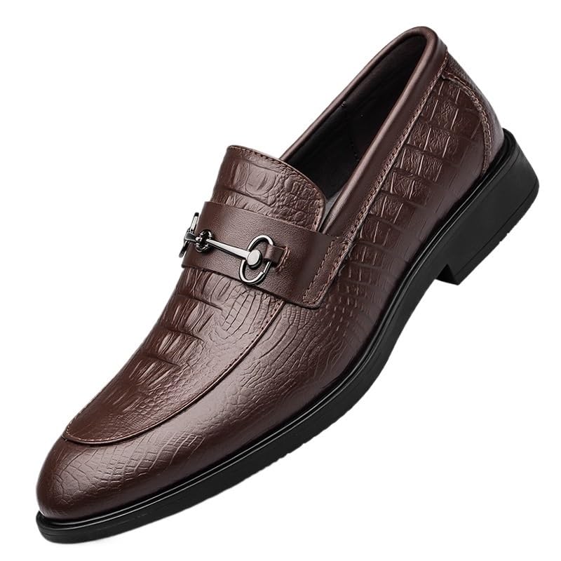 Men's Slip-On Oxford Shoes Pointed Toe Derby Classic Comfortable Soft Rubber Sole Formal Business Casual Dress Shoes