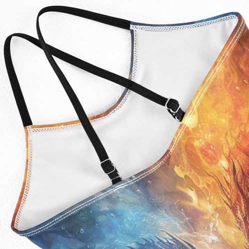 ALAZA Dragon in The Fire and Water Girl’s Swimsuits Bathing Suit One Piece Beach Swimwear4