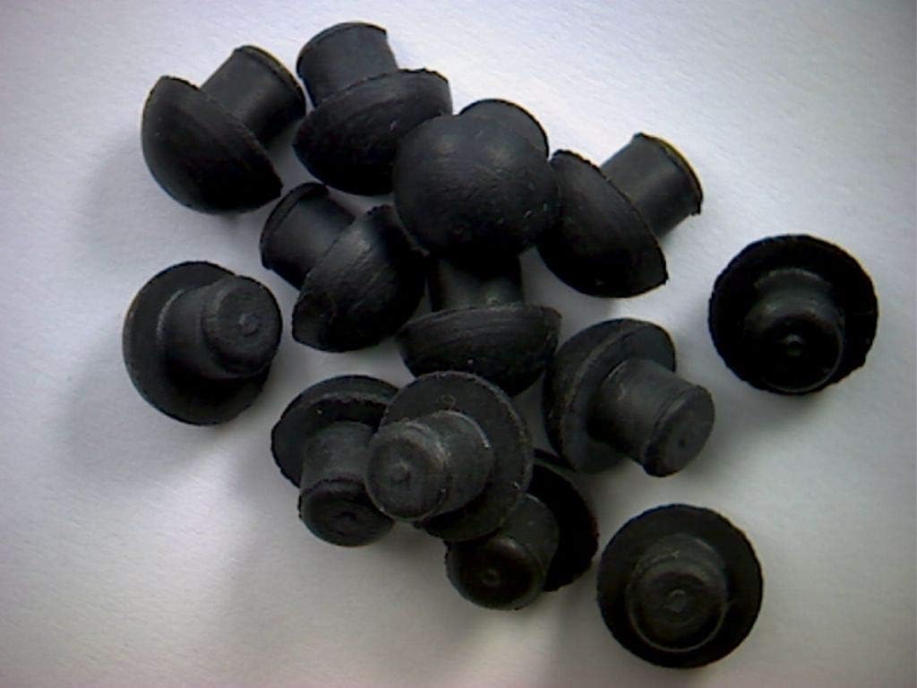 Small Rubber Push-in Mushroom Bumper Fits 3/16" Opening - 11/32" Diameter (8)