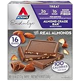 Atkins Endulge Treat, Almond Craze Bar, 2g Net Carbs, 1g of Sugar, Good Source of Fiber, Keto Friendly, 16 Count