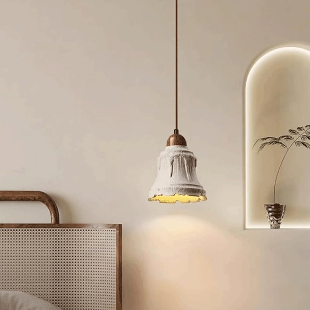 Dario in Cemento in Stile Wabi-Sabi, con Sorgente Luminosa E27, per Camera da Letto, Comodino, Sala da Pranzo, Bar, Soggiorno, Sala da tè, Studio, corridoio, da a Sospensione a Testa sin
