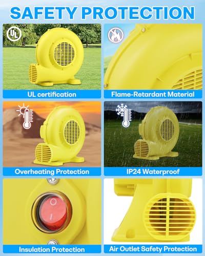 CooTentler Bounce House Blower for Inflatables, 480W 0.64HP Powerful & Portable Fan Pump for Inflatable Bouncy Castle, Jumper, Bubble House, Water Slide - Thumbnail 4