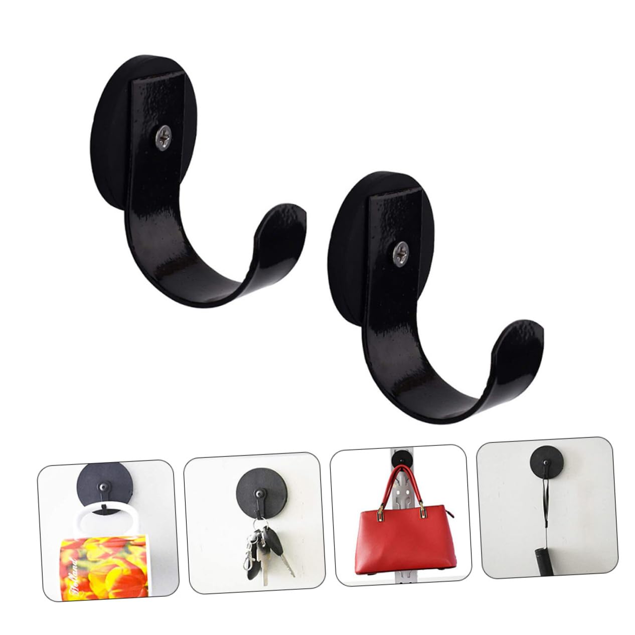 DOITOOL 6piezas Gancho Magnético Para Decoración De Puerta Soporte Sin Daños Para Colgar Wreaths y Accesorios De Baño Diseño Elegante y Duradero