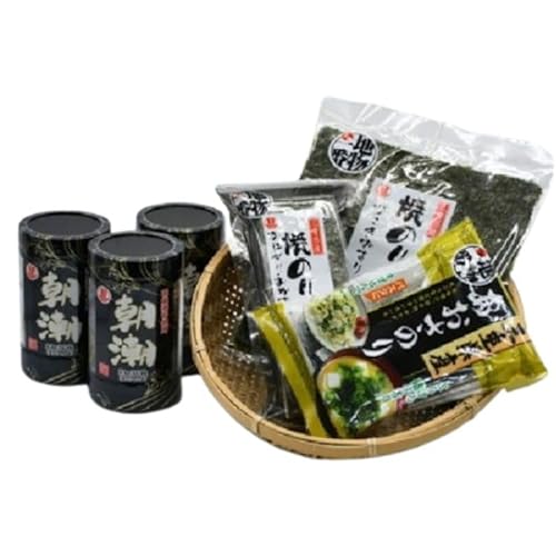 海苔製品詰め合わせ 4種 [卓上フレンド朝潮8切36枚(味付けのり)3本 / 焼海苔少々きず 7枚 / 焼海苔 3切35枚 / あおさのり 12g][002093]