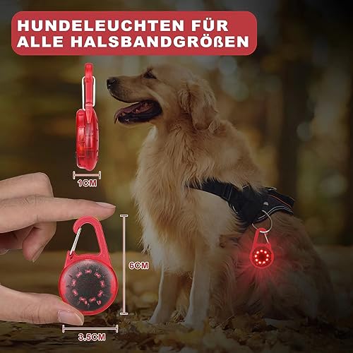 Blinklicht Schulranzen USB Aufladbar Kinder LED Sicherheitslicht Anhänger für Wandern Laufen Joggen Haustier Rucksack leuchtanhänger hund Rot
