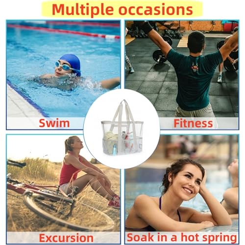 Mesh Beach Bags, Large Waterproof and Sandproof Tote Bag for Beach Vacation Essentials for Travel, Summer Accessories4