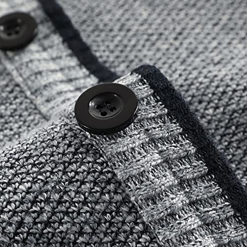 Ymosrh Sweaters Cardigan for Men Casual Shawl Long Sleeve Plush Thickening V-Neck Knited Mens Sweater4