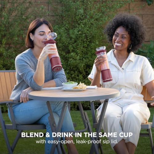 Image of Ninja Blast Portable Blender, 530ml, Leakproof Lid & Sip Spout, Powerful Cordless Mini Blender, Rechargeable, Portable Smoothies, Protein Shakes, Blends Ice & Frozen Fruit, Cranberry Red, BC151UKCR