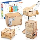 Poraxy 4 Set STEM Kits for Kids Ages 8-10 10-12, Toys for Ages 8-13, Music Box, Robot 3D Puzzle Educational Science Building Projects Crafts, Birthday Gifts for Boys Girls 7 8 9 10 11 12 13 Year Old