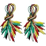 Alligator Clips Electrical, 20PCS Preminum Test Leads with Crocodile Clips, 5 Colors Jumper Wires Kit with Testing Probes for Electrical Testing with Dual Ended Insulators for Circuit Connection