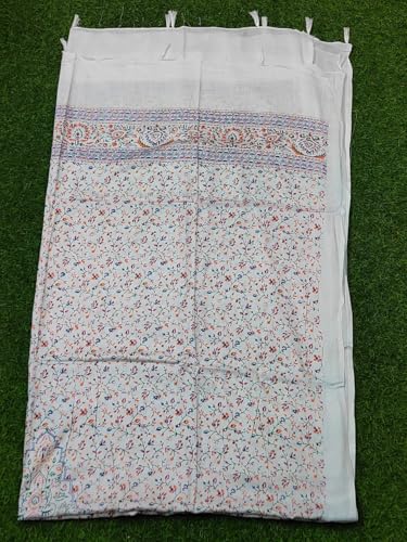 Image of Womens Cotton Printed Chunni Dupatta Lightweight Soft Ethnic Stole Traditional Daily and Festive Outfit Accessory (White)