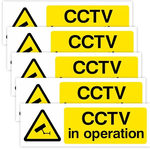 SiumPklay 5 Pcs Large CCTV in Operation Sign (30cm x 10cm) �