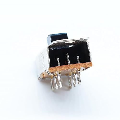 Miniatura 5 de Ruiwaer 8 unids plata encendidoapagadoencendido 3 posiciones DPDT 2P3T PCB panel deslizante interruptor 6A125V 3A250V AC interruptor deslizante