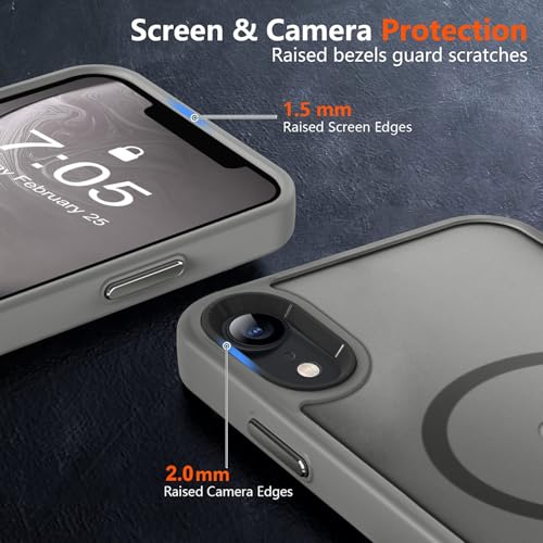 Image of MOCCA Magnetic Shockproof for iPhone XR Case,Titanium Gray | 10ft Drop Tested | Compatible with MagSafe | Anti-Slip Matte Finish | Raised Camera & Screen Lip | Ultra-Slim Design