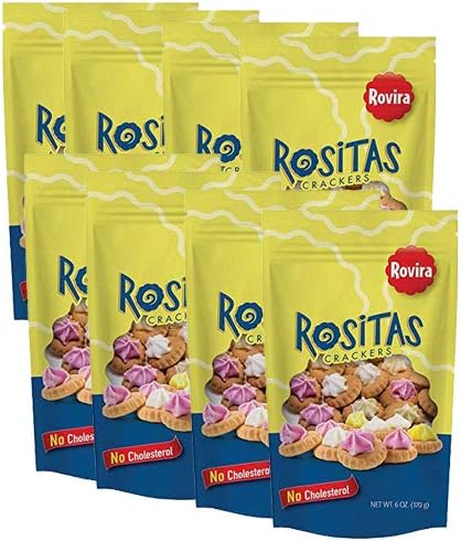 Rovira Rositas, Puerto Rico Snack by Rovira Biscuit 6oz (8 Pack) + 1 Sticker of PR by Artista Jose Hoffman