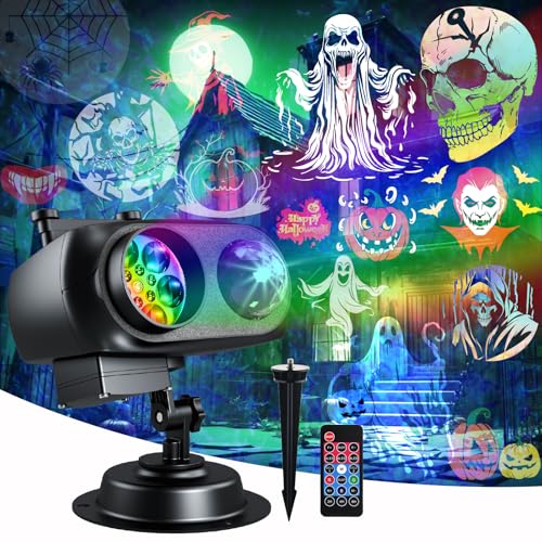MOSSNDAR Halloween Deko Outdoor,Doppelmodus Dynamische Halloween...