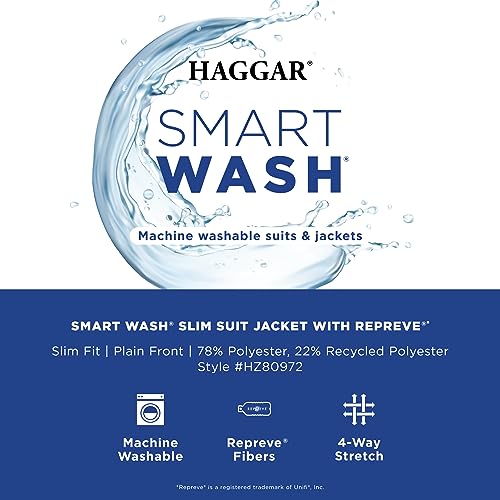 Haggar Men's Slim Fit Smart Wash Suit Separate Pants & Jackets Black - image 5