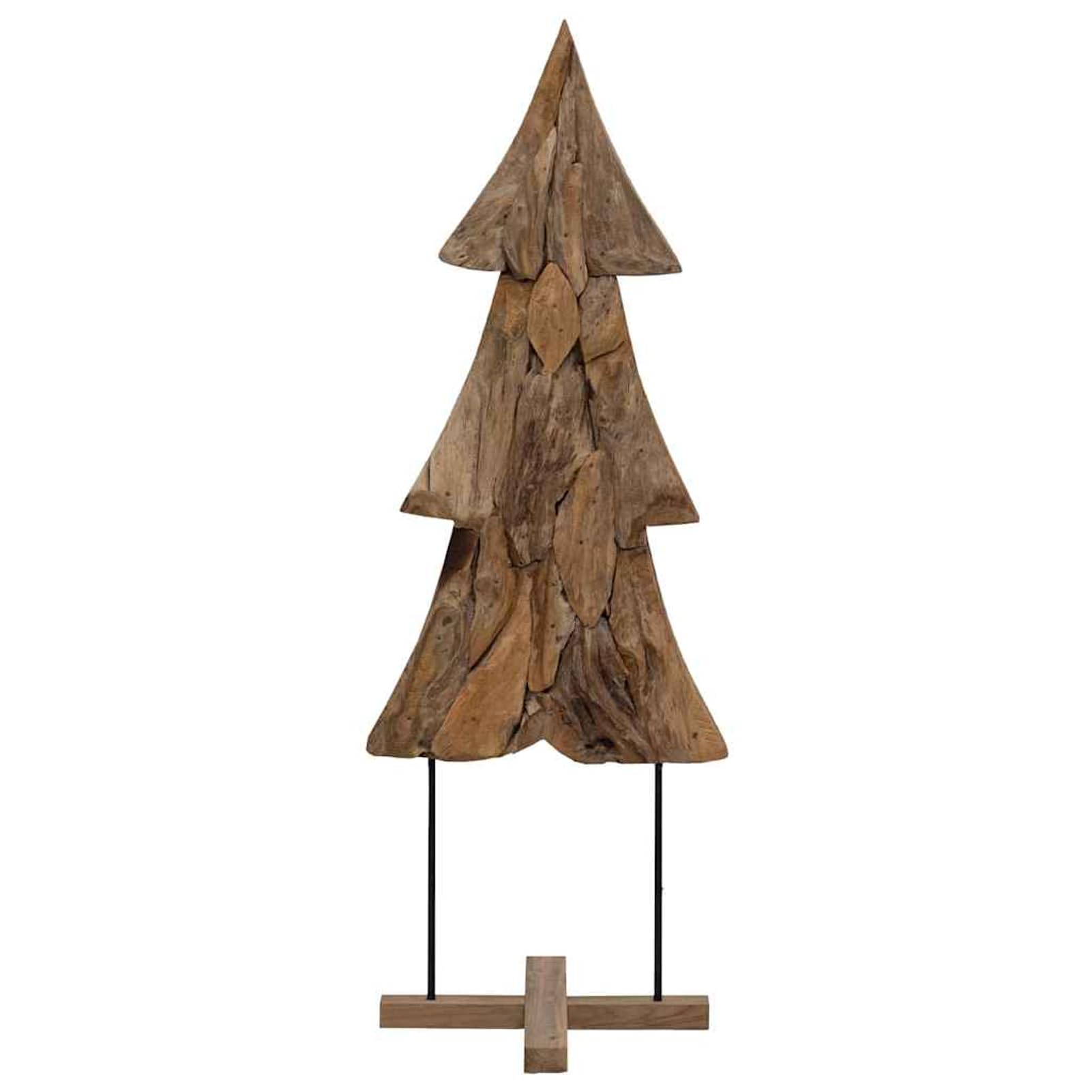 Gecheer Albero di Natale in Legno Massello di Teak, 90 cm, Robusto, per Decorazione Natalizia e Atmosfera Accogliente in Interni ed Esterni
