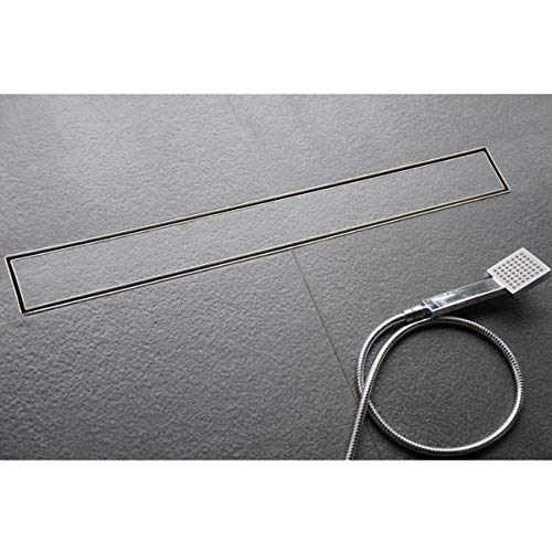 Viking SS304 Tile Marble Shower Channel Linear Drain 900mm X 100mm Stainless Steel 304 - Brushed Finish, Center hole with Anti Cockroach trap and Hair Catcher