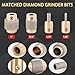 Buenoarte Combination Set 1 3/4 1/4 1/8 Inch Diamond Grinder Bit Head Tools Brass Core Stained Glass Grinder Bits & Diamond Grinder Bit Head Tools, Tools and Supplies for Stained Glass (4)