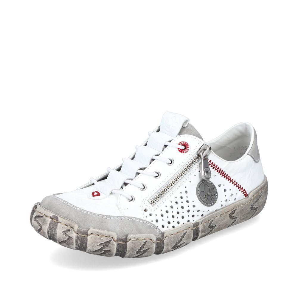 Rieker Low-Top Sneaker L0355 – Damen, Weiss (80), 42 EU / 8 UK
