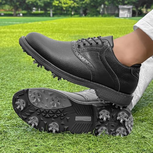Image of THESTRON Men Golf Shoes Waterproof Professional Golf Footwears Spikes Spikeless Golf Walking Sneakers Turf Sports Golf Training Sneakers for Men