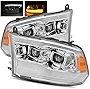 ModifyStreet Chrome For 09-18 Ram 1500/10-18 Ram 2500/3500 DRL/Signal LED Dual Projector Headlights