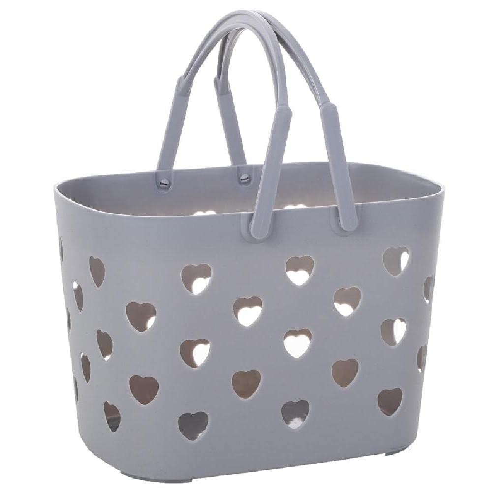 yungluner Plastic Storage Basket with Handles Hollow Shower Caddy Basket with Holes Bathroom Organizer Tote Toiletry Bag Basket